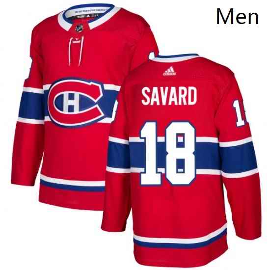Mens Adidas Montreal Canadiens 18 Serge Savard Premier Red Home NHL Jersey